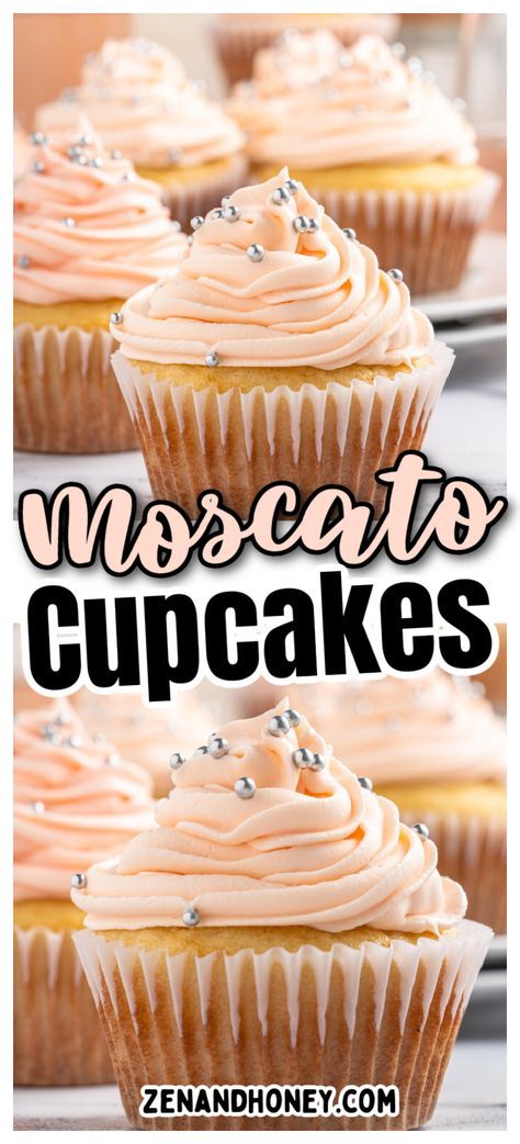 Moscato Cupcakes – If you’re looking for a celebratory dessert, these pink Moscato cupcakes are perfect for your special occasion. These cupcakes are made with delicious homemade vanilla cupcake batter and creamy buttercream frosting spiked with pink Moscato wine. Moscato Cupcakes, Pink Buttercream Frosting, Boozy Cupcakes Recipes, Gourmet Cupcake Recipes, Boozy Baking, Cocktail Cupcakes, Infused Cupcakes, Making Cupcakes, New Year's Cupcakes