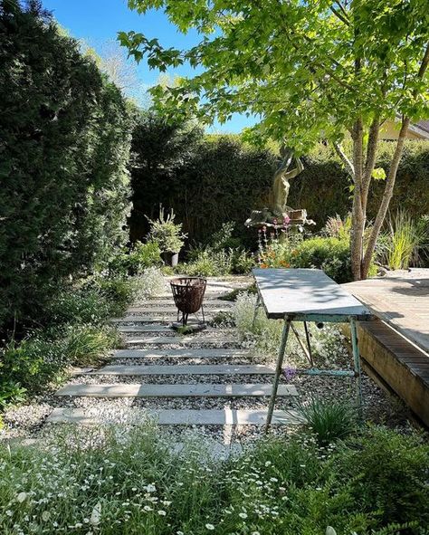 Tim Pilgrim on Instagram: "Flicking through some picks of last spring, not that I’m sick of winter yet 🌾 . A small corner of an old garden of ours in Trentham. . . . #tpgardens #timpilgrimgardens #gardendesign #gardener #designer #plantsman #gravelgarden #garden #cottagegarden #courtyardgarden #smallgarden #trenthamgarden #spring" Sunken Courtyard, Naturalistic Garden, Old Garden, Spring Sunshine, Gravel Garden, Contemporary Garden, Small Corner, Courtyard Garden, Plant Design