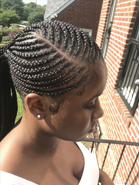 Feedin Cornrows into a low ponytail Low Cornrow Ponytail, Cornrow Low Ponytail, Angel Hairstyles, Feedin Ponytail, Hairstyles Pony, Feedin Cornrows, Ghana Braids Hairstyles, Tan Skin Blonde Hair, Low Ponytail Hairstyles