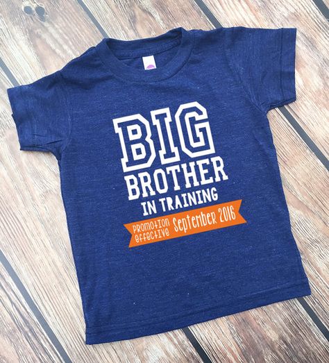 Big brother in Training Shirt - Big Brother Shirt - New Big Brother - Announcement Shirts - Boys' Clothing - Personalized Big Brother Shirt Big Brother Shirt Vinyl, Big Brother Training Announcement, Diy Big Brother Shirt Ideas, Big Brother Announcement Tshirt, Brother Announcement, 2nd Pregnancy, Big Brother Announcement Shirt, Promoted To Big Brother Shirt, Big Brother Announcement