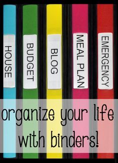 1st post in my Home Management Binder organization series! See all of the supplies you need to get your life organized with binders! Binders Organization, Organizing Bills, Meal Planning Binder, Organization Binder, Business Bookkeeping, Bill Pay, Emergency Binder, Household Binder, Home Binder