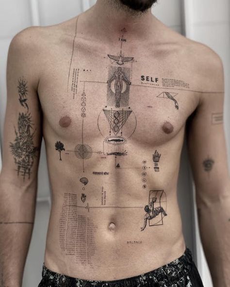 Fineline Chest Tattoo, Simbolos Tattoo, Bright Tattoos, Single Needle Tattoo, Modern Tattoos, Line Work Tattoo, Time Tattoos, 문신 디자인, Fine Line Tattoos