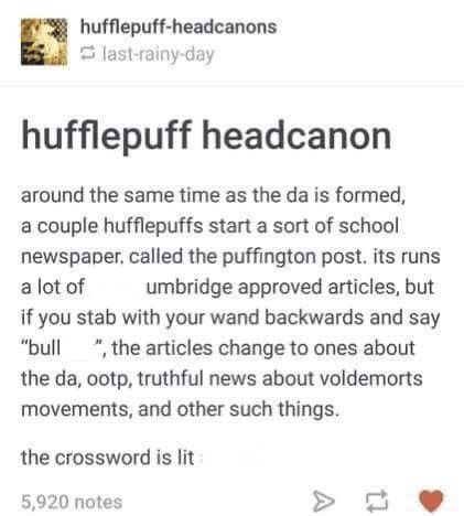 Hp Crafts, Pottah Parodies, Hufflepuff Pride, Yer A Wizard Harry, Harry Potter Houses, Harry Potter Headcannons, Harry Pottah, Harry Potter Jokes, Harry Potter Marauders