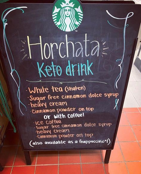 Keto Horchata, Low Carb Starbucks Drinks, Low Carb Starbucks, Keto Starbucks, Starbucks Hacks, Cinnamon Dolce Syrup, Healthy Starbucks Drinks, Keto Drinks, Starbucks Secret Menu Drinks