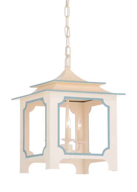 Chelsea House Small Pagoda, Home Lanterns, Pagoda Lanterns, Square Chandelier, Blue Lantern, 3 Light Chandelier, Chelsea House, Blue Trim, Lantern Pendant