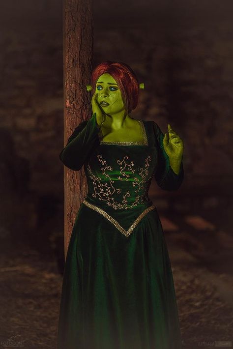 Shrek Cosplay, Fiona From Shrek, Fiona Shrek, Comicon Cosplay, Halloween Photo Booth, Princess Fiona, Character Makeup, Amazing Cosplay, 2 Movie