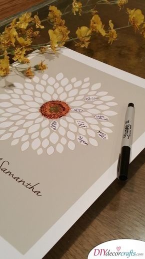 Floral Wedding Guest Book Ideas - Classic, yet Modern Flower Guest Book, Dahlias Wedding, Bridal Shower Guest Book, Sunflower Themed Wedding, Alternative Bridal, Wedding Posters, Wedding Guest Book Alternatives, Sanya, Guest Book Alternatives