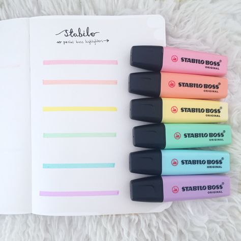 Stability Boss Highlighters, Pastel Highlighters, Pastel Highlighter, Stabilo Boss, Hair Straightener, Highlights, Pastel, Beauty, Art