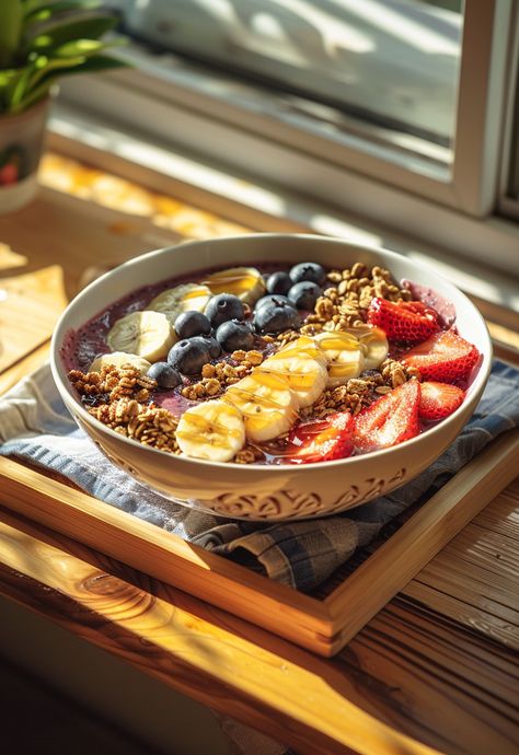 Learn How to Cook Acai Bowl Recipe For Free | Recipes You'll Love, Made Easy! Açaí Bowls, Acia Bowls, Acai Bowls, Acai Bowl Recipe, Açai Bowl Aesthetic, Acai Bowl Aesthetic Recipe, Acai Bowl Pictures, Acai Bowl Astetic, Homemade Acai Bowl