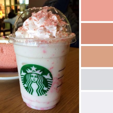 Cherry Blossom Frappuccino, Food Inspired, Sakura Cherry Blossom, Color Pallets, Color Palettes, Cherry Blossom, Color Palette, Blossom, Cherry