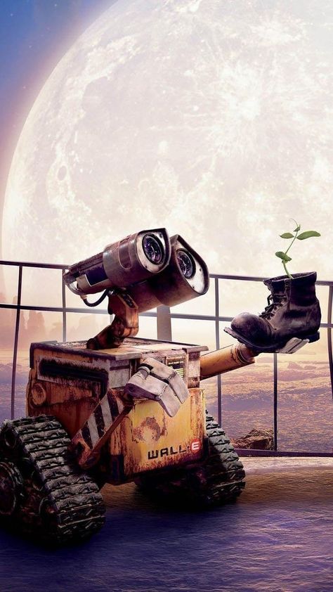 Walle And Eva, Walle Y Eva, Wall E Eve, Images Disney, Disney Collage, Disney Wall, Matching Wallpaper, Pinturas Disney, Wall E