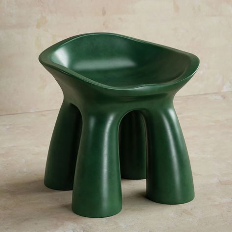 MOTO CHAIR Ceramic Chair, Tiny Sofa, Green Stool, Space Age Furniture, Exhibition Models, Future Furniture, Velvet Lounge Chair, Pedestal Side Table, Jewelry Store Design