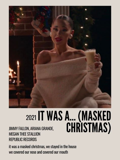 Ariana Grande Christmas Songs, Polaroid Christmas, Ariana Grande Christmas, Aesthetic Holiday, The Tonight Show, Megan Thee Stallion, Holiday Poster, Christmas Songs, Minimal Aesthetic