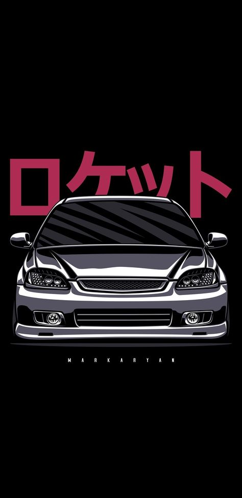 Jdm Honda Wallpaper, Kanjo Civic, Honda Civic Wallpaper, Civic Jdm, Honda Civic Car, Civic Car, Bmw Art, Hot Wheels Garage, Honda Civic Coupe