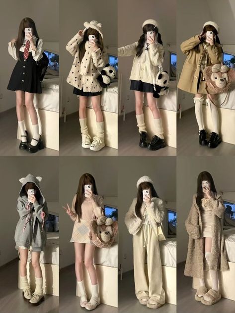 Winter Outfits Douyin, Ulzzang Dress Formal, Ulzzang Dress, Winter Wonderland Outfit, Wonderland Outfit, Warm Clothes, Asian Outfits, Cool Fits, Warm Outfits