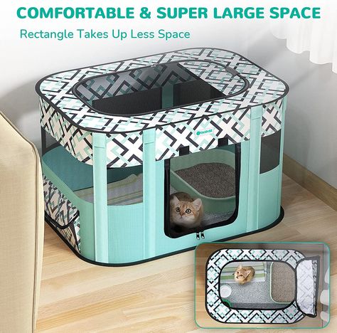 Amazon.com : TASDISE Portable Pet Playpen,Foldable Exercise Play Tent Kennel Crate for Puppy Dog Yorkie Cat Bunny,Great for Indoor Outdoor Travel Camping Use,Come with Free Carring Case,600D Oxford : Pet Supplies Cat Playpen, Cat Crate, Cat Tent, Cat Exercise, Pet Playpen, Dog Playpen, Cat Cages, Indoor Pets, Cat Bed Furniture