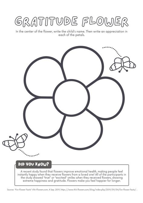 Gratitude Flower Activity, Gratitude Activity For Kids, Grateful Activities For Kids, Affirmation Activities For Kids, Values Activities, Gratitude Flower, Kindness Worksheets, Psychology Activities, Healing Activities