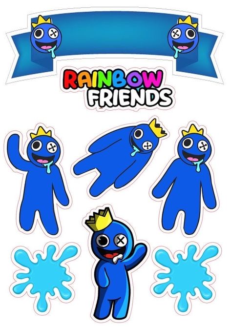 Two Themed Birthday Party Girl, One Themed Birthday Party, Rainbow Friends Birthday, Rainbow Friend, Friends Birthday Cake, Rainbow Themed Birthday Party, Birthday Party Girl, Friends Cake, Friend Logo