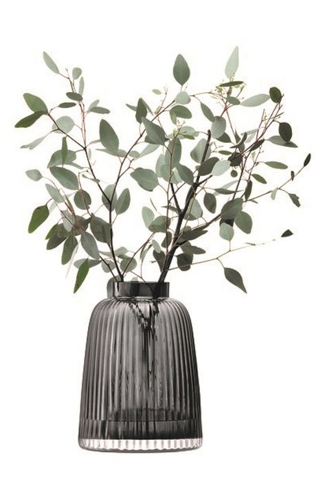 A Pretty Vase: LSA Pleat Vase Foliage Arrangements, Look Office, Contemporary Vases, Heritage Crafts, Black Vase, Plant Vase, Diy Kits Gift, Pleated Fabric, Grey Glass