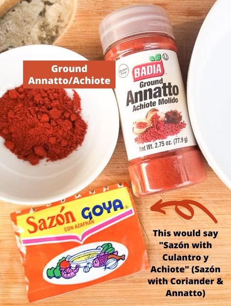 Easily make Annatto Oil (Achoite Oil) Aceite de Achiote at home and learn all of it uses! Once you have learned how easy it is to make this beautiful food color condiment, you will be able to have it readily available to make such foods as pasteles, empanadillas, alcapurrias or even to color your soups, stews, rice, beans and meats. #annattooil #achioteoil #foodcolorant Achiote Oil Recipe, Puerto Rican Chicken Stew, Achiote Oil, Habichuelas Guisadas, Latin Dishes, Treat Burns, Mexican Appetizers, Pollo Guisado, Boricua Recipes