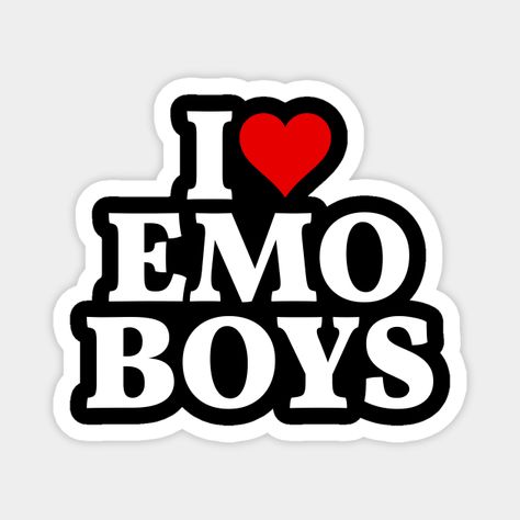 I Love Emo Boys, I hope you like it! -- Choose from our vast selection of magnets to match with your desired size to make the perfect custom magnet. Pick your favorite: Movies, TV Shows, Art, and so much more! Available in two sizes. Perfect to decorate your fridge, locker, or any magnetic surface with. Emo Stickers Aesthetic, Emo Stickers Printable, I Love Emos, I Love Emo Boys, Emo Boy Pfp, Emo Stickers, Scene Stickers, Emo Scene Aesthetic, Emo Things