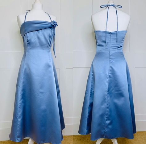 Vintage Dresses For Sale, 1990s Dress, Cocktail Dress Vintage, Evening Formal, Vintage Cocktail, Formal Party, Blue Satin, Dress Clothes For Women, Satin Dresses