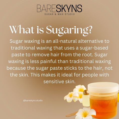 Although the whole world knows what waxing is many persons have never heard of sugaring!! WHY? Because it’s the least practiced method of hair removal done. EVER. Even though it has many natural benefits persons tend to go for waxing because that’s what they know of. Here at Bare Skyns Studio, our aim is to shine light on this hair removal method, so persons can become aware and step away from traditional methods and embrace smooth, painless, organic, SUGARING!!!🩷🍯 #hairremoval #suga... Wax Studio, Sugar Waxing, Hair Removal Methods, Esthetician, To Shine, Body Skin, Body Skin Care, Hair Removal, Sensitive Skin