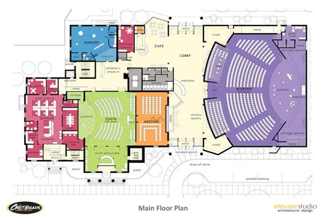 Church Plans Layout, Modern Church Architecture, Church Floor Plans, Church Layout, Auditorium Plan, Church Building Plans, Auditorium Architecture, Church Design Architecture, Church Building Design