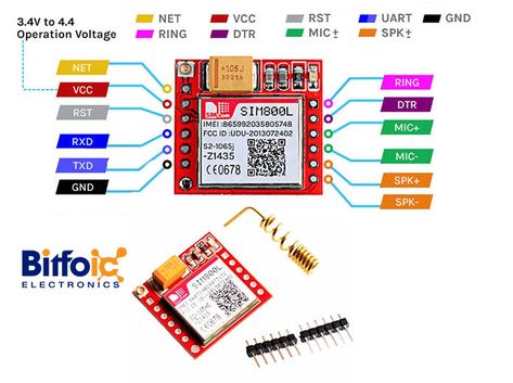 SIM800L GSM Module: Description, Pinout, Features and How to Use SIM800L with Arduino Arduino, Being Used, Electronic Components, How To Use, Product Description, Electronics, Ring