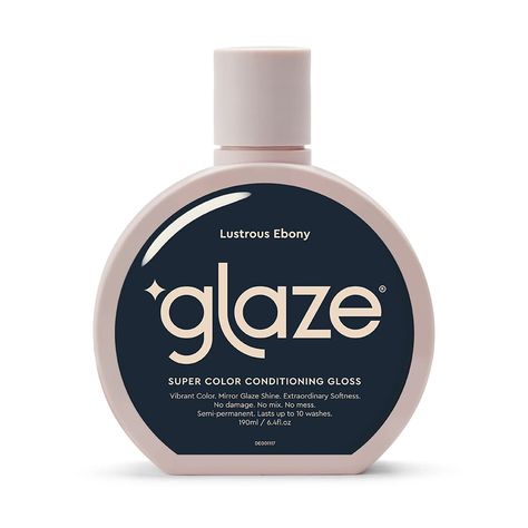 Glaze Super color Conditioning Gloss, No-Mix Semi-Permanent Hair Mask colorant, Lustrous Ebony, 6.4flo.oz Bottle (2-3 Hair Tr Glaze Hair, Hair Glaze, Porous Hair, Hair Gloss, Mirror Glaze, How To Lighten Hair, Permanent Hair Dye, Super Hair, Love Your Hair