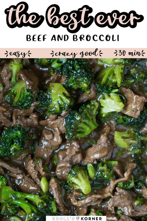 Beef and Broccoli: This takeout style easy beef and broccoli recipe comes together in just 30 minutes, loaded with tender slices of flank steak and vibrant green broccoli all coated in the most perfect, sweet and savory ginger-garlic sauce. It’s quick, easy to make and made with mostly pantry staple ingredients. #beefandbroccoli #dinner #easydinner #asian #lowcarb #chowmein #broccolibeef Chinese Beef And Broccoli, Best Marinade, Beef Broccoli Stir Fry, Steak And Broccoli, Easy Beef And Broccoli, Chinese Beef, New Recipes For Dinner, Beef Broccoli, Broccoli Recipe