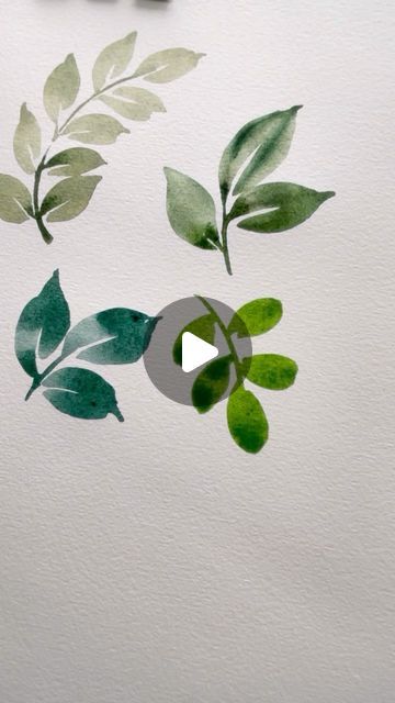 How To Watercolor Leaves, Easy Watercolor Leaves, How To Paint A Leaf, Watercolor Leaves Tutorial, Leaves Watercolor Painting, Paint Leaves, Diy Large Wall Art, Watercolour Leaves, Painting Leaves