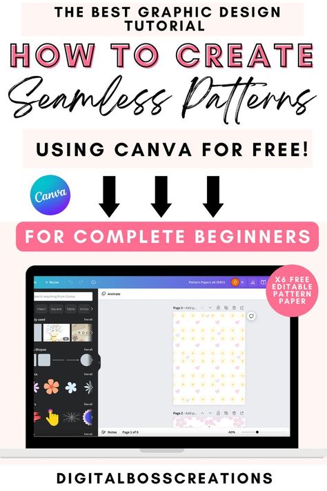 How To Make Seamless Pattern, How To Create In Canva, How To Design Stickers In Canva, How To Create Sublimation Designs, Canva Ipad, Canva Tutorials Ideas, Art Sketches Digital, Canva Ideas Design, Computer Graphic Design