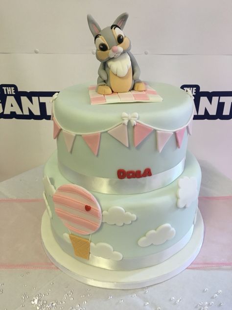 Thumper Cake, One Tier Cake, Baby Party Themes, Christening Cake, Tier Cake, Bday Cake, Baby Party, Fondant Cake, 1st Bday