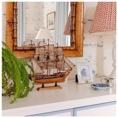 Vintage Sailboat Aesthetic, Attic Bunkroom, Vintage Nautical Nursery, Nautical Nursery Ideas, Nautical Boy Room, Ship Nursery, Pirate Nursery, Sailboat Nursery, Neverland Nursery