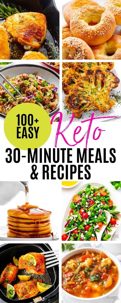 Easy Low Carb 30-Minute Meals & Recipes High Carb Meals, Amazing Smoothies, Popular Healthy Recipes, Keto High Protein, Simple Keto Recipes, Keto Meal Ideas, Low Carb Recipes Keto, 30 Minute Meals Easy, Keto Smoothie Recipes