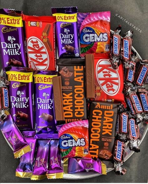 Cadbury Gems, Dairy Milk Chocolate Snap, Dairy Milk Silk, Snickers Chocolate, Eating Food Funny, Chocolate Pictures, Dairy Milk Chocolate, Cheaper Than Therapy, Foodie Instagram