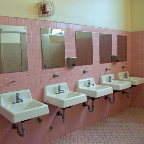 Communal Bathroom, Public Bathroom, Public Bathrooms, Between Two Worlds, Public Restroom, Pink Bathroom, Melanie Martinez, Bathroom Interior Design, Pink Aesthetic