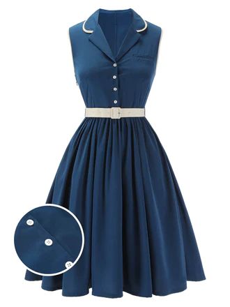 1960s Dress – Retro Stage - Chic Vintage Dresses and Accessories 1960 Dresses Classy, Dark Blue Vintage Dress, 1960s Teen Fashion, Blue 50s Dress, 40s Dresses, 1960 Outfits, 1960s Clothing, 1960s Fashion Women, 40s Outfits