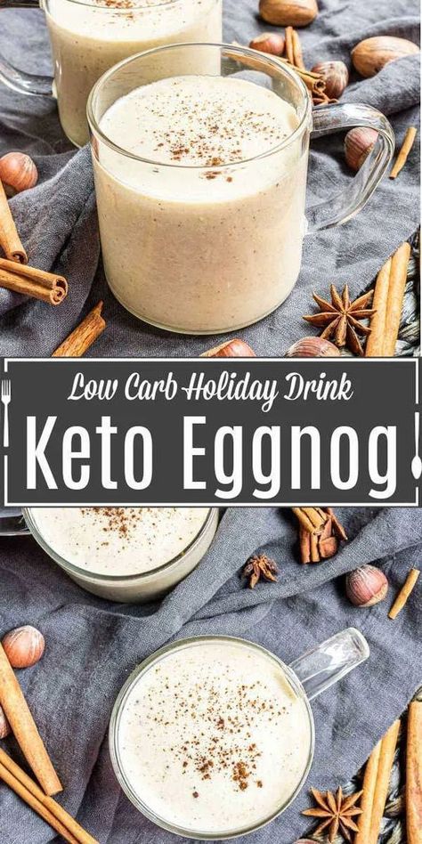 Keto Eggnog is a rich and creamy low carb version of a classic holiday cocktail (with alcohol or non-alcoholic versions). This recipe from Home. Made. Interest. is what Christmas dreams are made of. This homemade eggnog is keto and only 1 net carb per serving! Add it to your Christmas dinner as a Christmas cocktail, or serve it as a New Year's Eve drink. Keto Eggnog, Keto Beverages, Cocktail Christmas, Low Carb Holiday, Favorite Christmas Recipes, Homemade Eggnog, Hosting Ideas, Keto Holiday, Keto Drinks