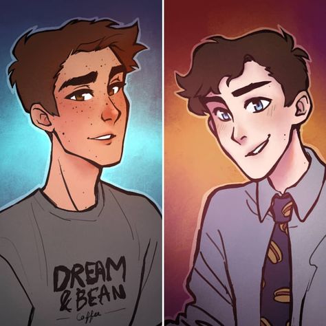 Benjamin Hugo Alejo and Arthur Seuss portraits (now fully-colored!!) from What if it's Us by @beckyalbertalli and @adamsilvera (my phone is… What If It's Us Fanart, What If It’s Us Book, Here’s To Us Book, Adam Silvera Books, What If Its Us Book, Ben And Arthur What If Its Us, What If Its Us Fanart, What If Its Us, Adam Silvera