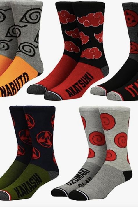 Naruto Crew Socks, the must-have for fans. With five custom designs inspired by Naruto characters, these poly-spandex socks offer flexibility and comfort. Designed to fit shoe sizes 8-12, they provide a perfect fit. Machine washable for easy care. Officially licensed and 100% authentic, making them an excellent gift idea. Anime Clothing, Naruto Characters, Anime Outfits, Crew Socks, Must Haves, Top Styles, Naruto, Fashion Branding, Topshop