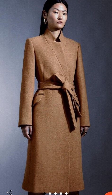 Karen Millen Italian Manteco Wool Cashmere Notch Neck Midi Coat Size 12 Camel | eBay Women's Winter Coats, Winter Fashion Coats, Girl Boss Style, Maxi Coat, Tailored Design, Belted Coat, Winter Coats, Winter Coats Jackets, Winter Coats Women