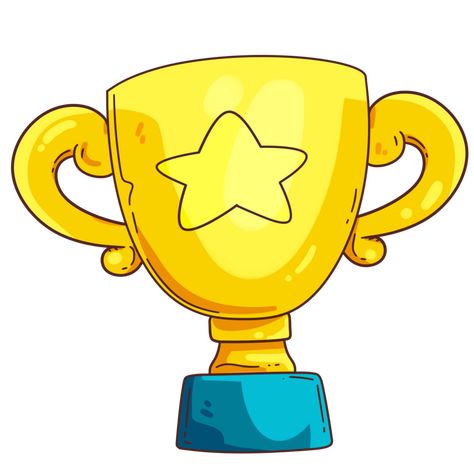 Trophy Cartoon, Trophy Drawing, Trophy Clipart, Trophies & Awards, Cute Clipart, Cartoon Cute, Free Vectors, Cartoon Pics, Cute Illustration