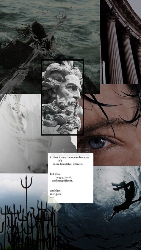 poseidon; god of the sea, earthquakes, and horses. #poseidon #god #greekgod #percyjackson Poseidon Wallpaper Iphone, Poseidon Wallpaper, Poseidon Aesthetic, Chb Cabins, Poseidon God Of The Sea, Poseidon God, Hades Greek Mythology, Good Morning Nature Images, Percy Jackson Wallpaper