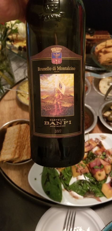 Castello Banfi Brunello di Montalcino DOCG 2007, Tuscany, Italy 92   Dark ruby in color with a wide brick rim.  Strong nose of black plums, cherries, cloves, light vegetables, oak, light tar, dark chocolates, coffee, earth, leather, light vanilla, light vegetables, wood and black pepper.  Medium plus in body with medium acidity and nice legs.  Dry on the palate with blueberries, cherries, sweet raspberries, tobacco, spices, peppercorn, chocolates, tobacco, herbs, vegetables, wood, light cloves Brunello Di Montalcino Italian Wine, Lambrusco Wine, Chappel Roan Red Wine Supernova, Black Plums, Brunello Di Montalcino, Most Expensive Wine In The World, Castello Di Amorosa Winery, Kikkoman Soy Sauce, Italian Wine