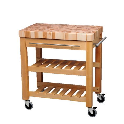 Wooden Kitchen Island, Wooden Kitchen Storage, Island On Wheels, Kitchen Storage Trolley, Butchers Block, Kitchen Island On Wheels, Slatted Shelves, Storage Trolley, End Grain