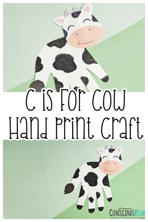 Cow Handprint Craft, Cow Crafts For Toddlers, C Is For Cow, Cow Crafts, Cow Cupcakes, Craft Handprint, Cow Cookies, Cow Craft, Sharpie Crafts