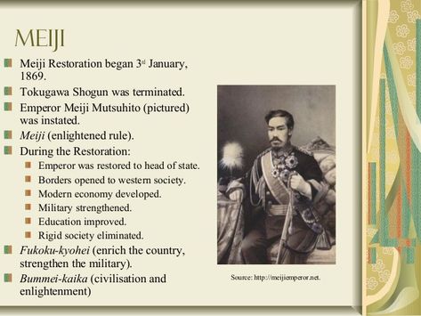 Characters References, Meiji Restoration, Japan Travel Destinations, Meiji Era, Japan History, Teaching History, Original Characters, Head Of State, Japan Travel