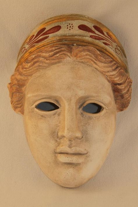 / Greek Masks, Greek Mask, Doctor Faustus, Ceramic Face, Women Figure, Aphrodite, Costume Design, Art Materials, Lion Sculpture